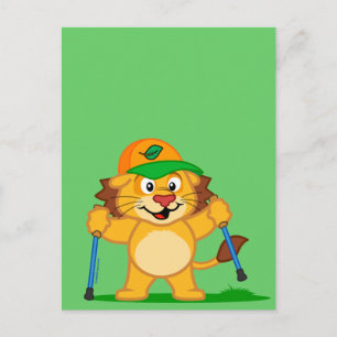 Nordic Walking Lion Postkarte
