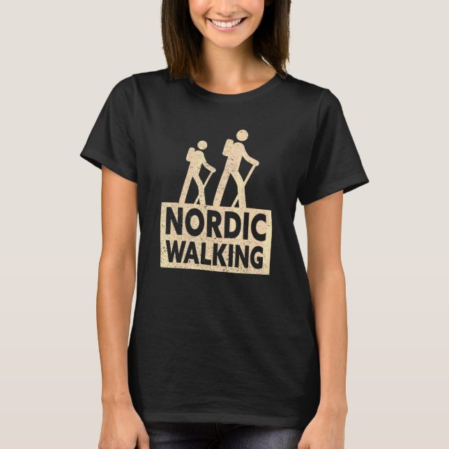 Nordic Walking Naturwandern Bergwandern T-Shirt (Vorderseite)