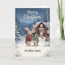 Nordic Weihnachten Cozy Kaninchen Winterhütte Cust