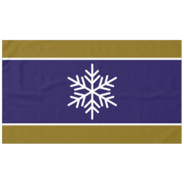 Nordic White Snowflake Navy Blue Brown Streifen Tischdecke