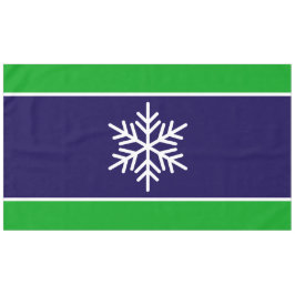 Nordic White Snowflake Navy Kelly Green Strips Tischdecke