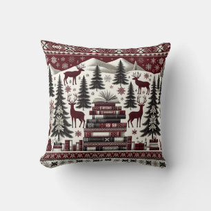 Nordic Winter Deh and Books Throw Kissen