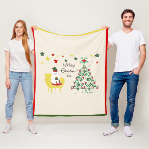 Nordic Winter Red White Niedlich Bear Frohe Weihna Fleecedecke