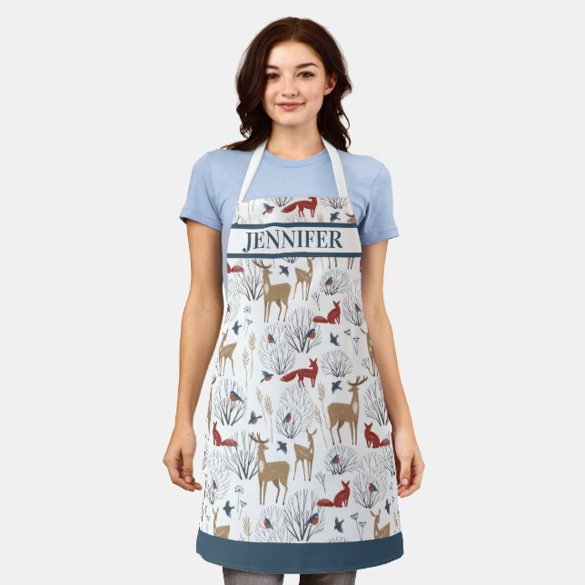 Nordic Winter Rusland Woodland Tierheime Schürze (Getragen)