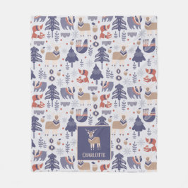 Nordic Winter Skandinavien Muster Personalisiert Fleecedecke
