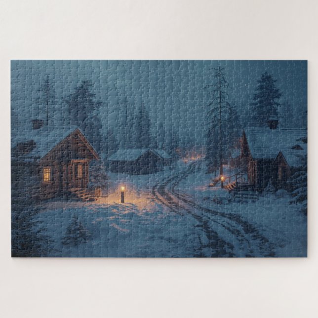 Nordic Winter Village Jigsaw Puzzle (Horizontal)