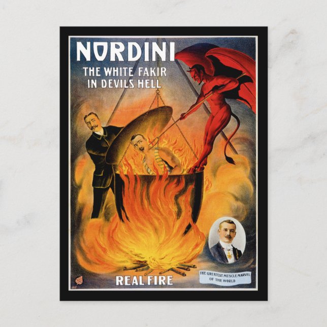 Nordini ~ The White Fakir in Devil's Hell Postkarte (Vorderseite)