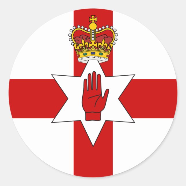 Nordirland-Aufkleber, Irisch, Belfast, Ulster-Flag Runder Aufkleber (Vorderseite)