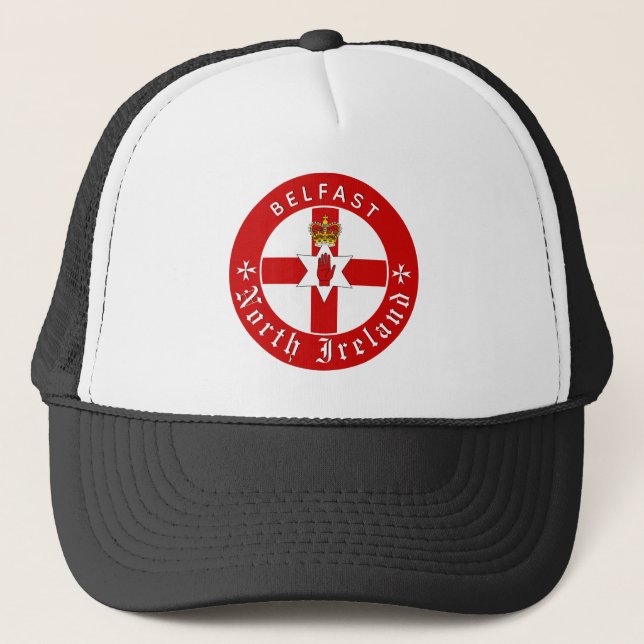 Nordirland Baseball Cap, Belfast, Ulster Flag Truckerkappe (Vorderseite)
