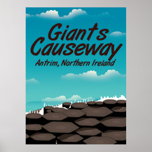Nordirland Giants Causeway Reiseplakat Poster
