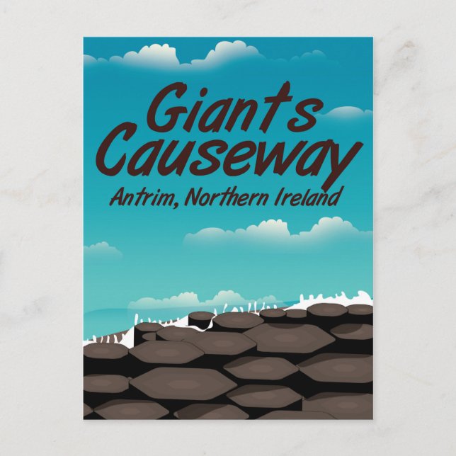 Nordirland Giants Causeway Reiseplakat Postkarte (Vorderseite)