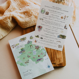 Nordirland   Hochzeitskarten-Itinerary  Einladung