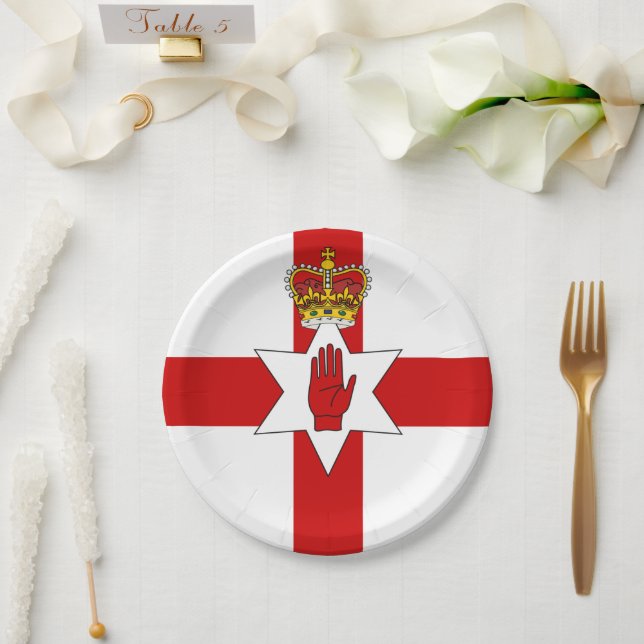 Nordirland Platte, Patriotic, Irish, Ulster Flag Pappteller (Hochzeit)