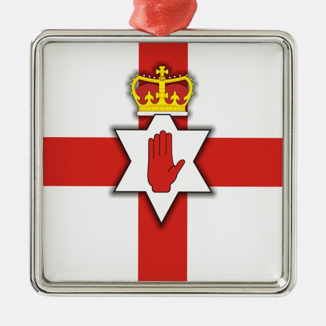 Nordirland Pride Silbernes Ornament (Vorne)