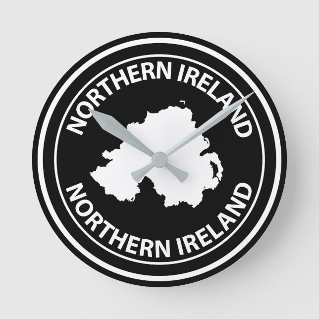 Nordirland Runde Wanduhr (Vorderseite)