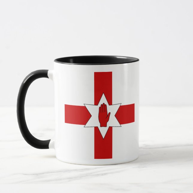Nordirland-Tasse - Stern u. Hand auf Kreuz Tasse (Links)