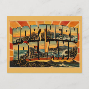 Nordirland UK Vintage Reise Kunst Postkarte