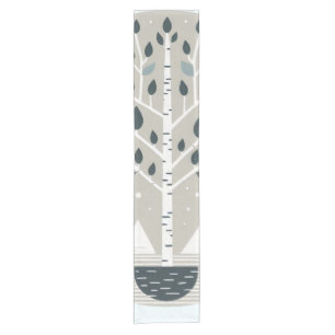 Nordische Berge und Birken Kurzer Tischläufer