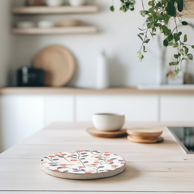 Nordische Berries Skandinavischer Musterstein Unte Getränkeuntersetzer (Von Creator hochgeladen)