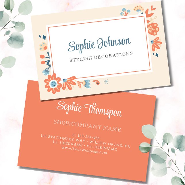 Nordische Blume Visitenkarte (Von Creator hochgeladen)