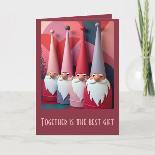 Nordische Gnome Retro Modernes Weihnachts-Kitsch Karte