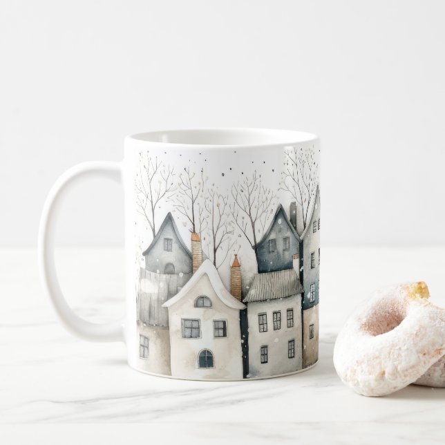 Nordische Häuser Kaffeetasse (Mit Donut)
