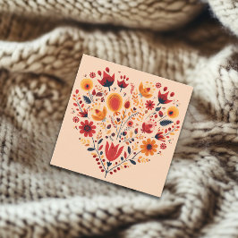 Nordische HerzValentine Feiertagskarte