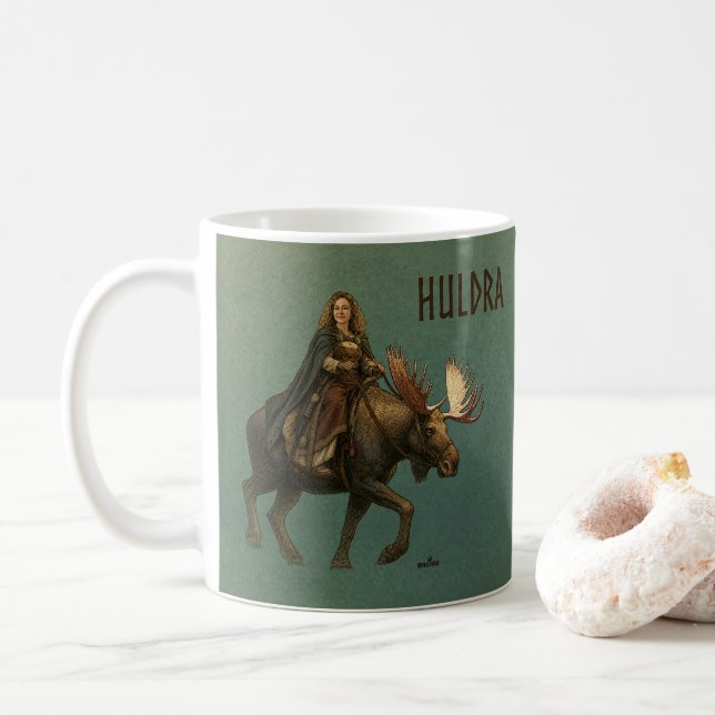 Nordische Huldra-Wald-Frau Kaffeetasse (Mit Donut)