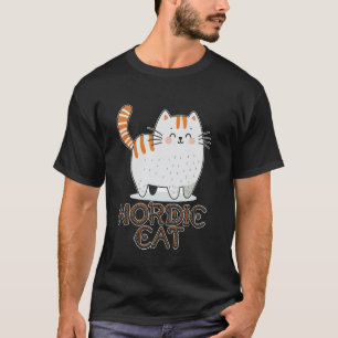Nordische Katze Süße Illustration Spaß T-Shirt