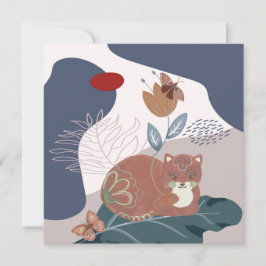 Nordische Katzen und Schmetterlinge Mitteilungskarte