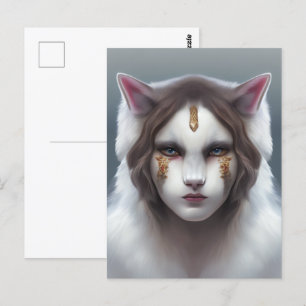 Nordische Katzenfrau Postkarte