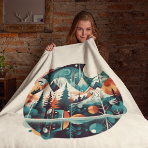 Nordische Kiefern und Spitzen, kundenspezifisch Fleecedecke