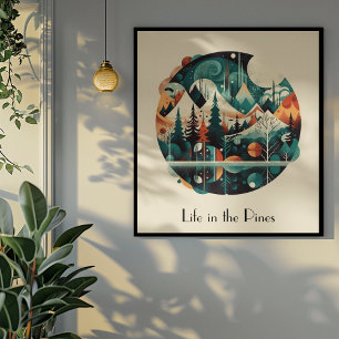 Nordische Kiefern und Spitzen, kundenspezifisch Poster