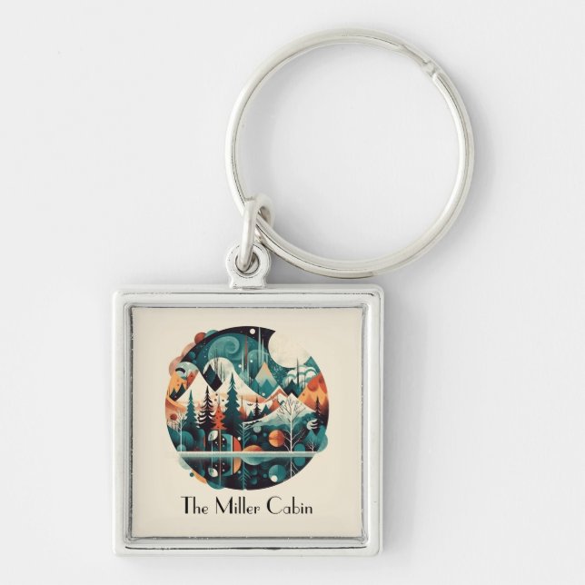 Nordische Kiefern und Spitzen, kundenspezifisch Schlüsselanhänger (Vorne)