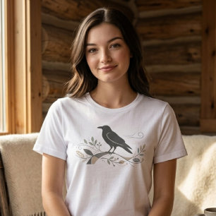 Nordische Krähen Kunst Naturliebhaber Bedeutungsvo Tri-Blend Shirt