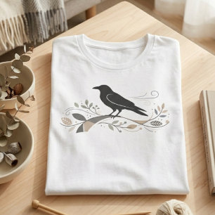 Nordische Krähenkunst Naturliebhaber Bedeutungsvol T-Shirt