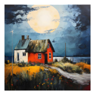 Nordische Landschaft farbenfroh Fotodruck