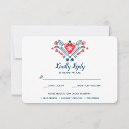 Nordische Liebe | Hochzeitsrabatt mit Essenswahl RSVP Karte