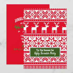 Nordische Rentiere Ugly Christmas Sweater Party Einladung