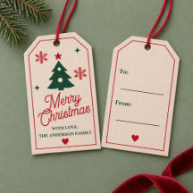 Nordische rote Weihnachtsbaum-Personalisierte Gesc