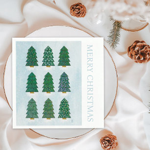 Nordische skandinavische geometrische Weihnachtsbä Serviette