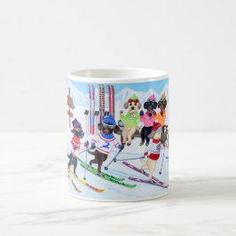 Nordische Ski fahrende Labradors Malerei Kaffeetasse