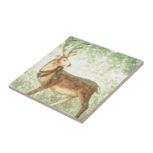 Nordische Vintage Skandinavische Weihnachtsrentier Fliese
