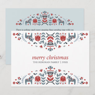 Nordische Volkskunst   Dala Pferd Weihnachtsfeiert Feiertagskarte