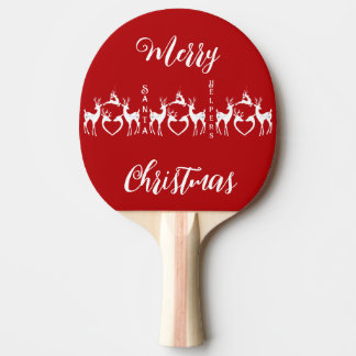 Nordische Weihnachts-Rentiere Weiße Santa Helfer R Tischtennis Schläger