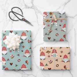 Nordische Weihnachtsgnomien Geschenkpapier Set
