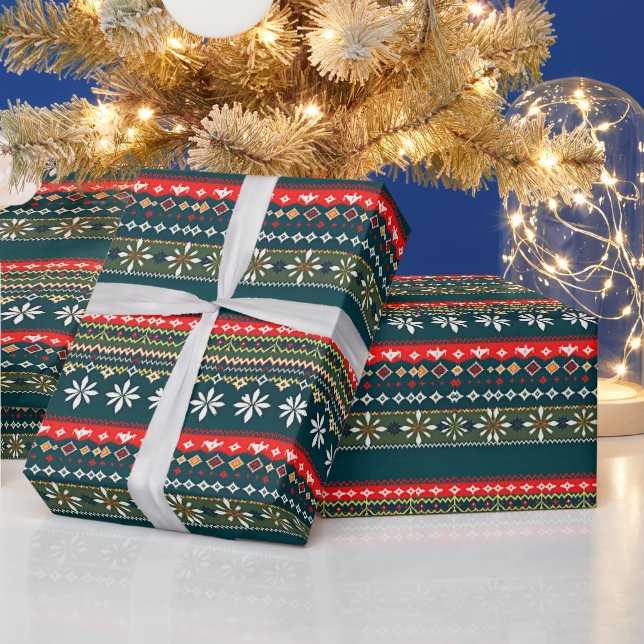 Nordische Weihnachtsmuster Geschenkpapier (Feiertage)