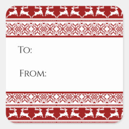 Nordische Weihnachtsskandinavische Rentier-Geschen Quadratischer Aufkleber