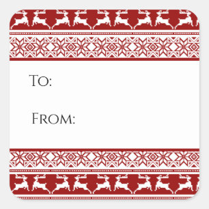 Nordische Weihnachtsskandinavische Rentier-Geschen Quadratischer Aufkleber