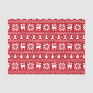 Nordische Weihnachtsstrickjacke-inspirierter roter Seidenpapier